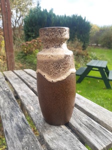 Keramik Vase mørkebrun/beige