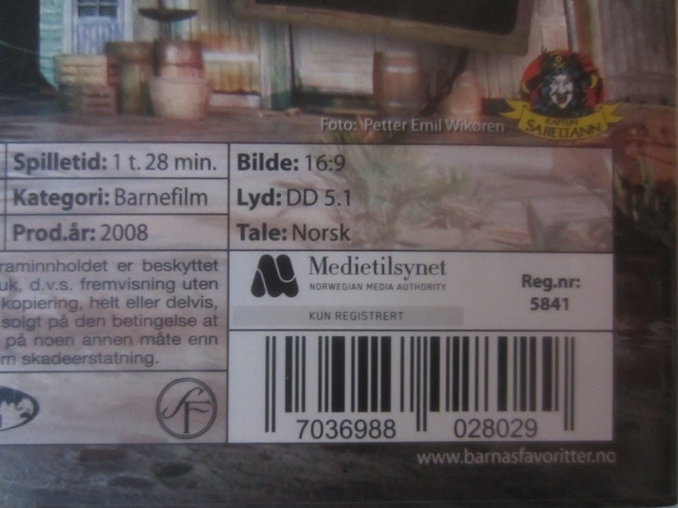 Kaptein Sabeltann, DVD, andet