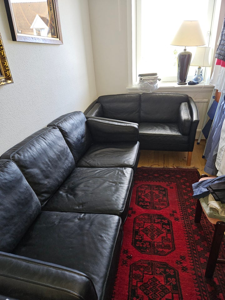 Sofa, læder, 5 pers.