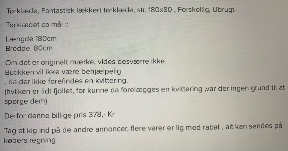 Tilbehør, Kæmpe Lækkert Tørklæde