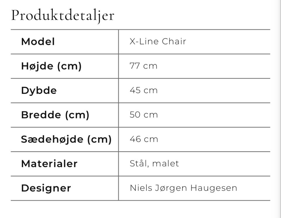Spisebordsstol Stål X-Line