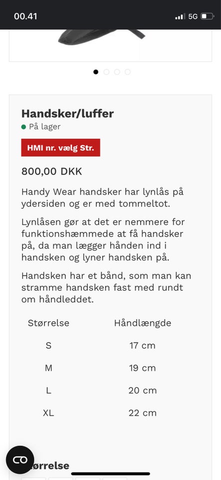 Andet, Handsker og støvler til