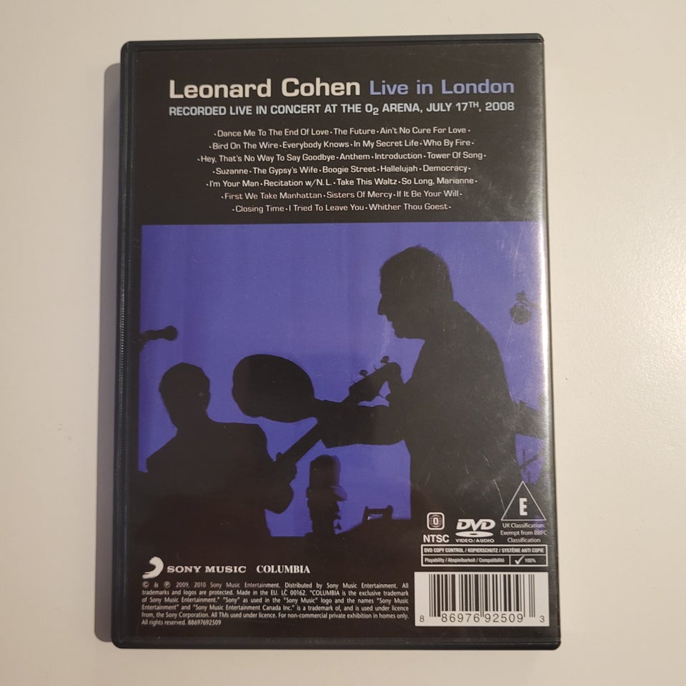 Leonard Cohen live in London, DVD,