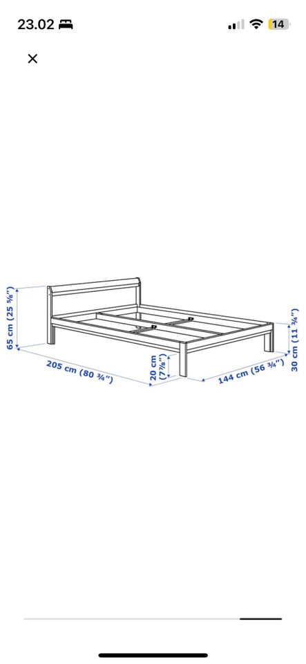 Sengeramme, IKEA neiden, b: 140 l: