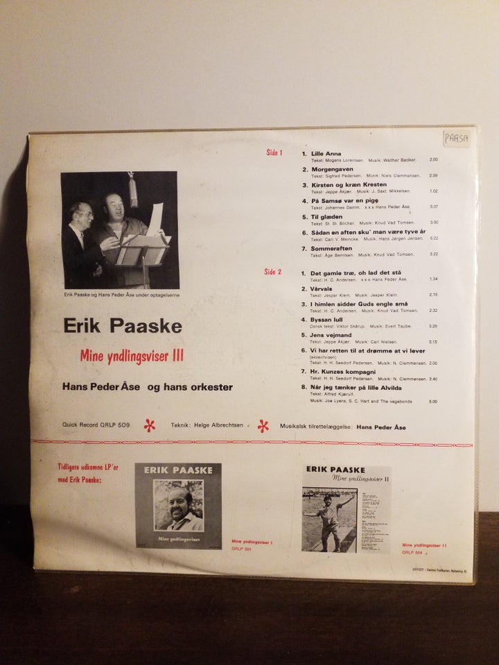 LP, ERIK PAASKE, MINE