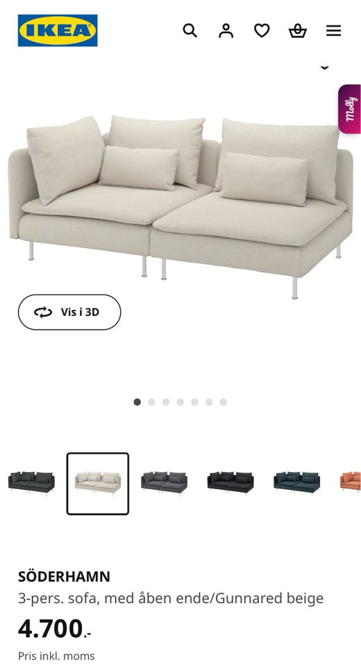 Sofa, 3 pers. , IKEA