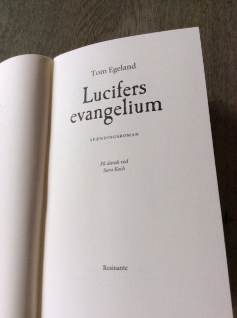 LUCIFERS EVANGELIUM, TOM EGELAND,