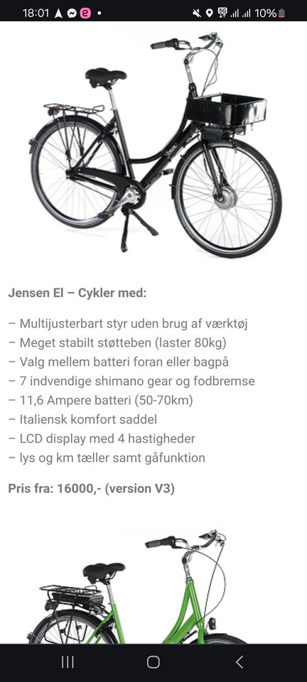 Elcykel Jensen V3 7 gear