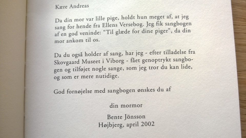 Andreas´sangbog, Bente Jönsson,