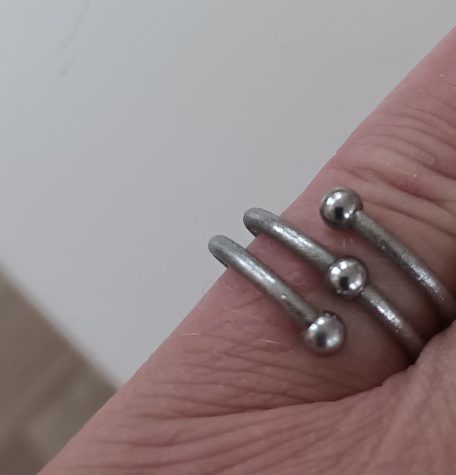 Fingerring, børstet stål