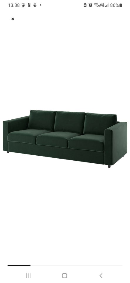 Sofa, fløjl, VIMLE