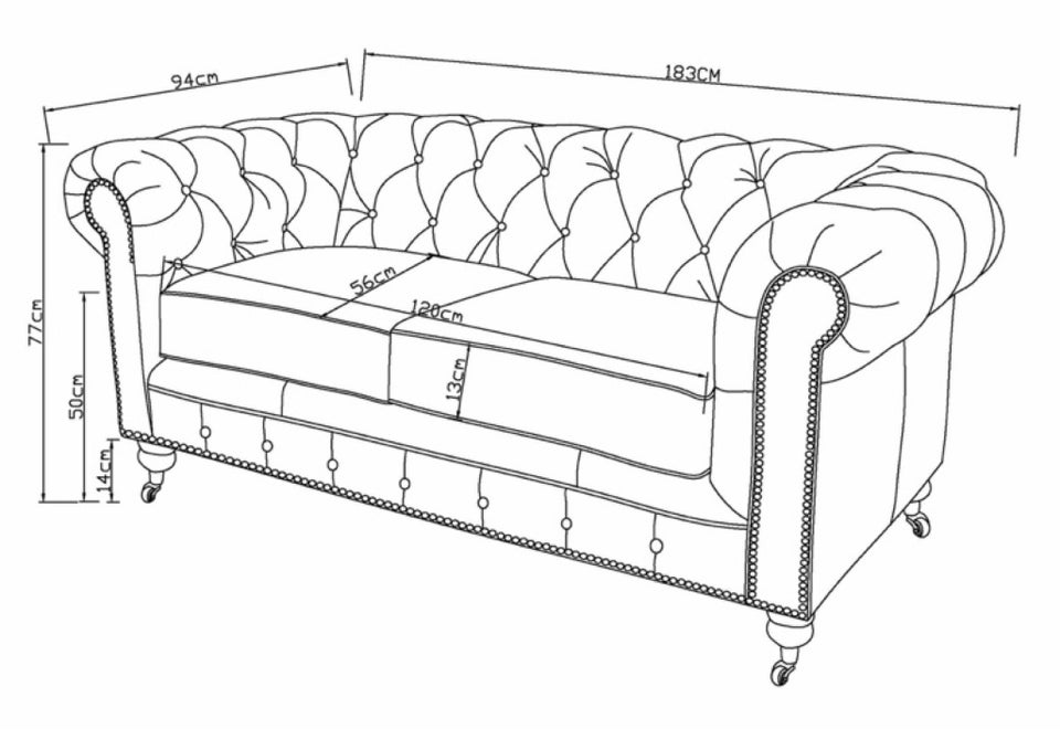 Sofa, læder, 2 pers.