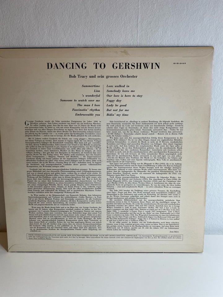 LP, DANCING to Gershwin