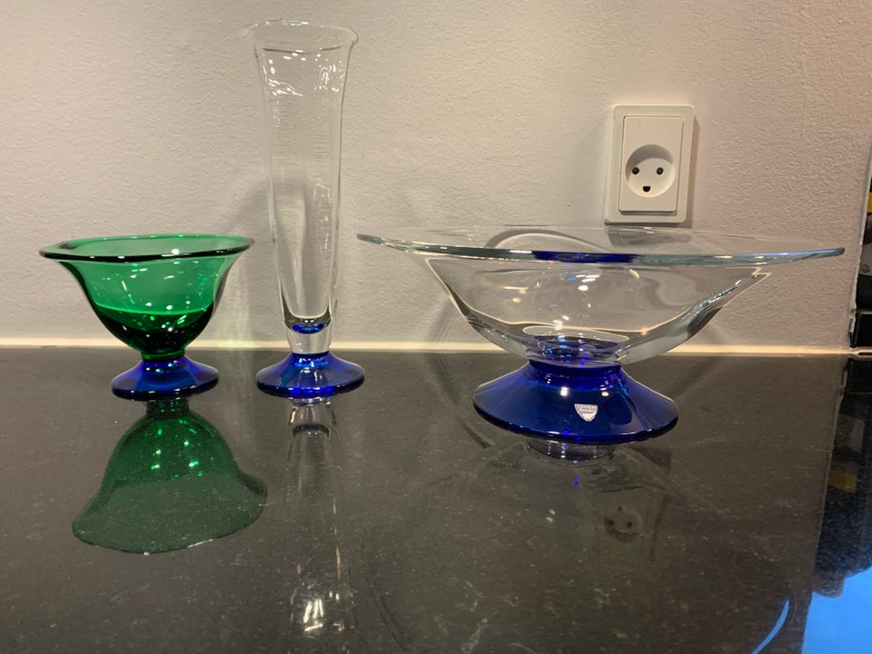 Glas Orrefors skåle og vase