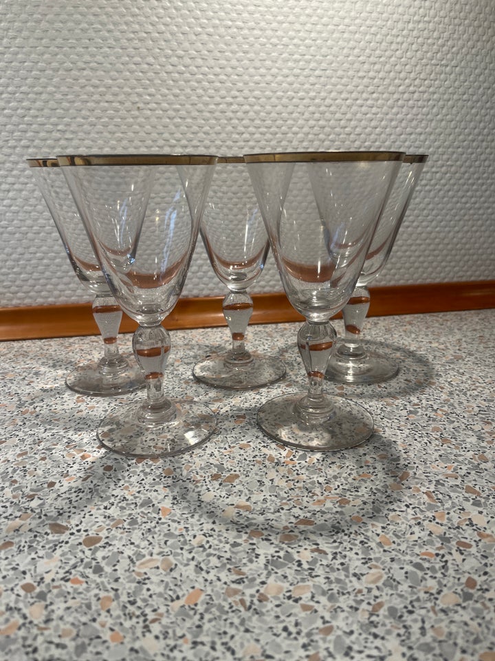 Glas 5 stk ældre cocktailsglas