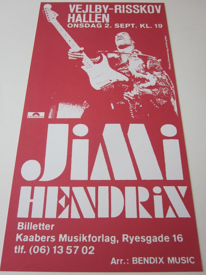 Koncertplakat Jimi Hendrix b: 32