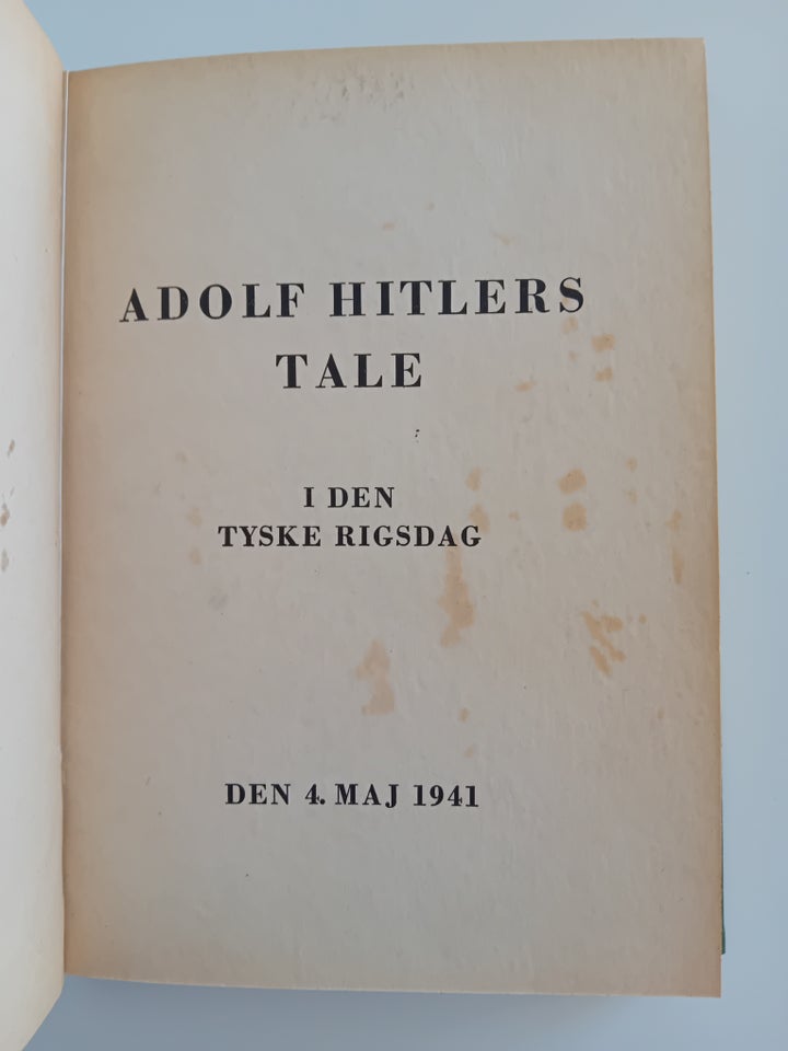 Adolf Hitlers Taler 1940-41, Adolf