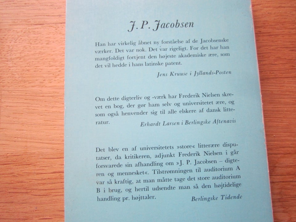 J P Jacobsen -digteren -mennesket,