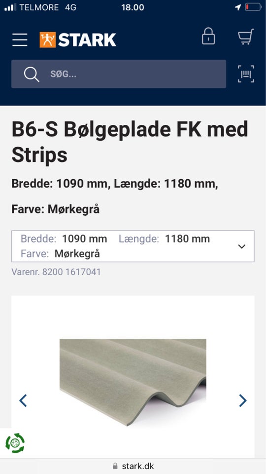 Bølgeplader , BS-6, b: 109 l: 118