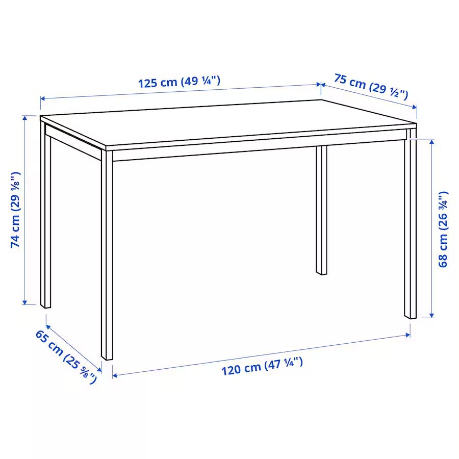 Spisebord, IKEA Melltorp, b: 75 l: