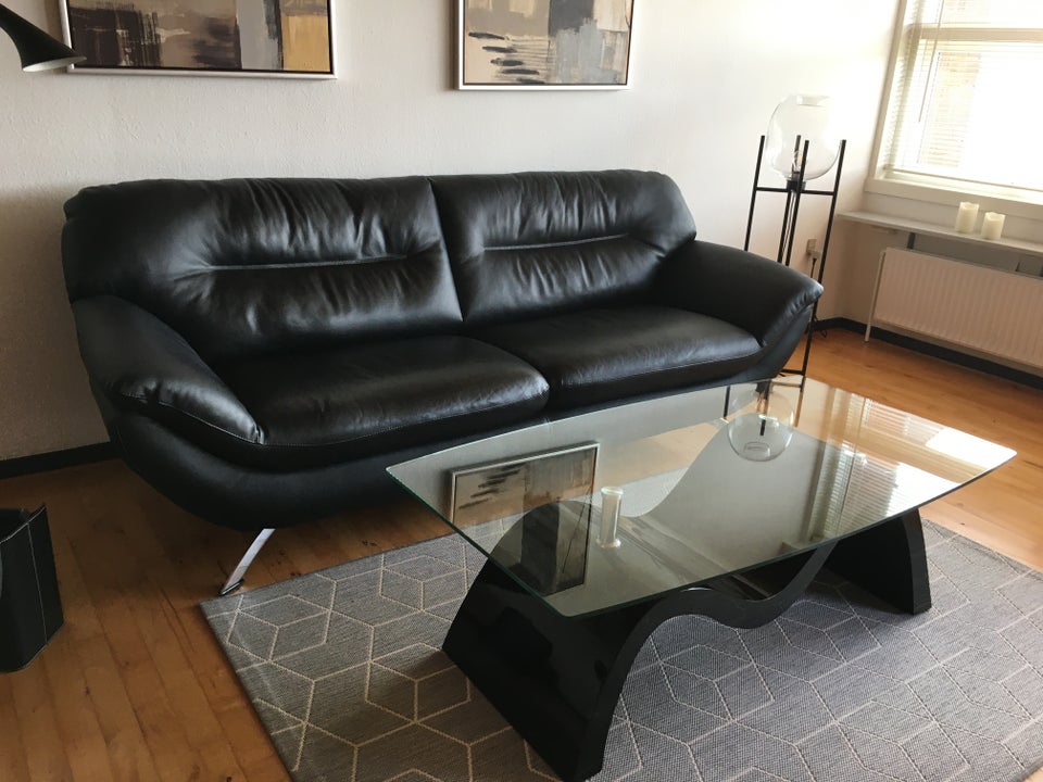 Læder sofa , Grenoble 3 pers sort