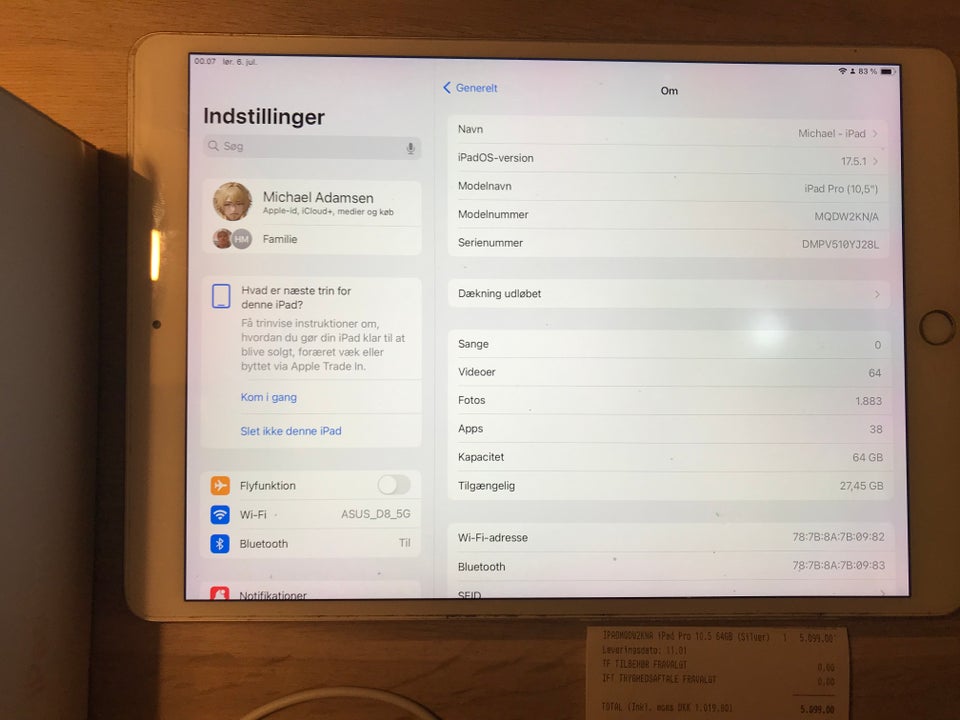 iPad Pro 64 GB hvid