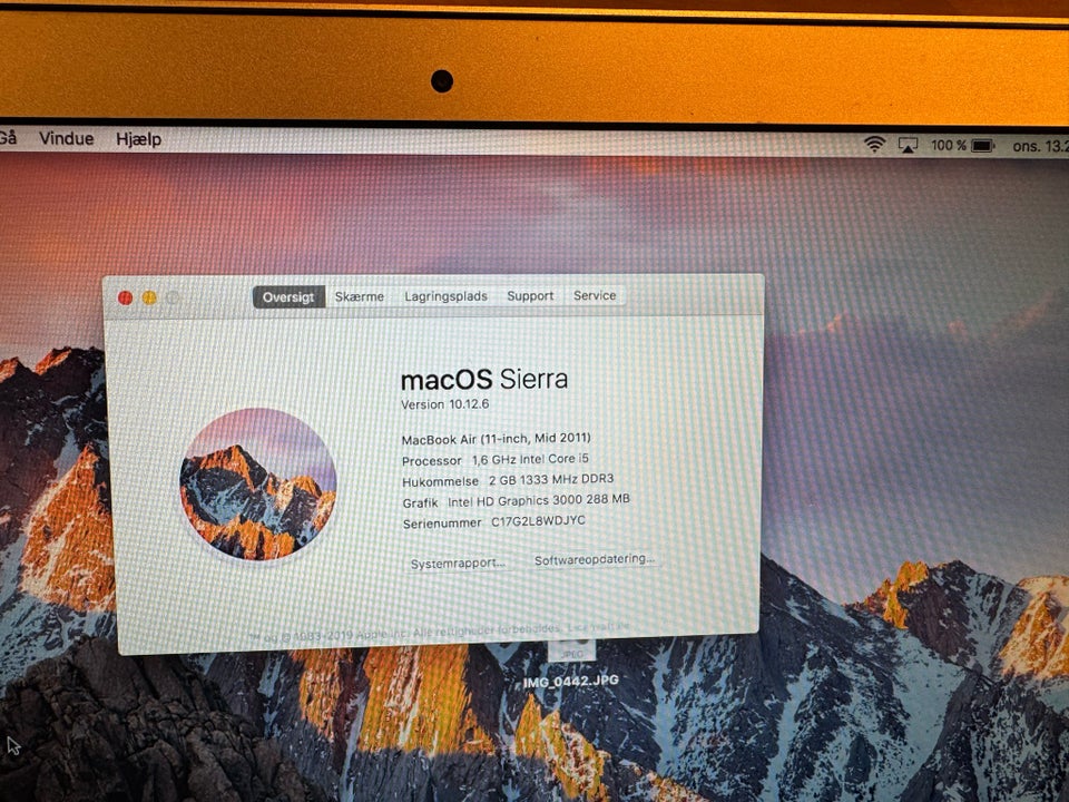 MacBook Air, A1370, 1,6 GHz