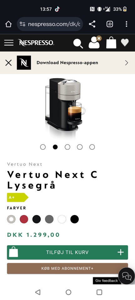 Vertuo Next c, Nespresso