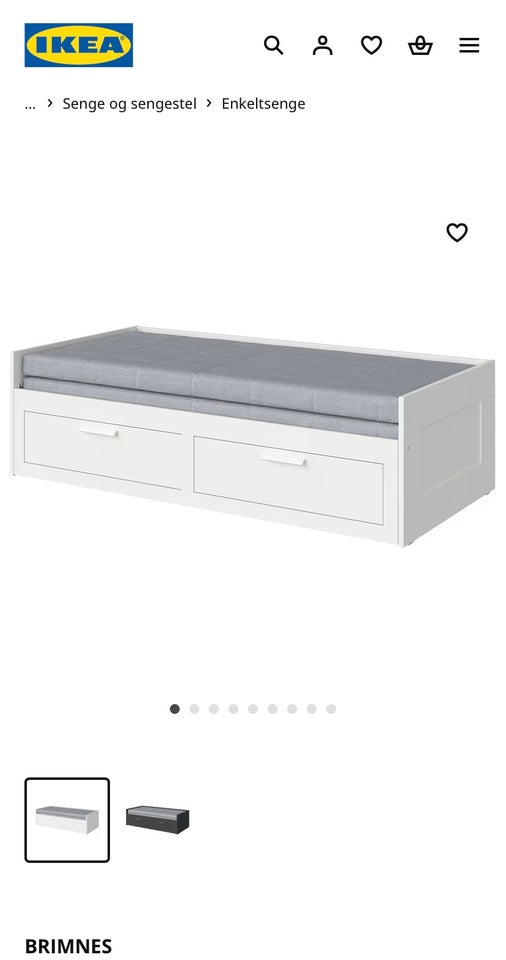 Sengeramme, Ikea Brimnes, b: 80 l: