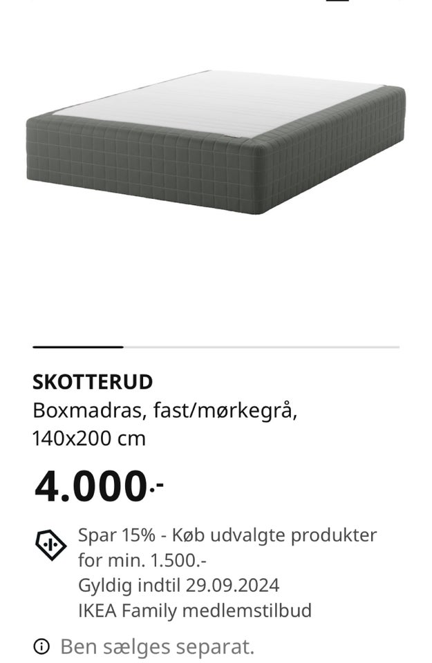 Boxmadras, IKEA, b: 140 l: 200