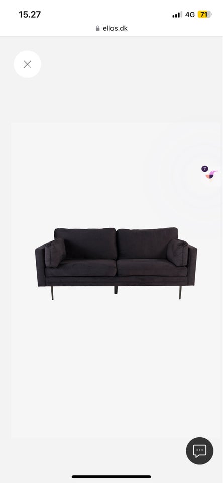 Sofa, velour, 3 pers.