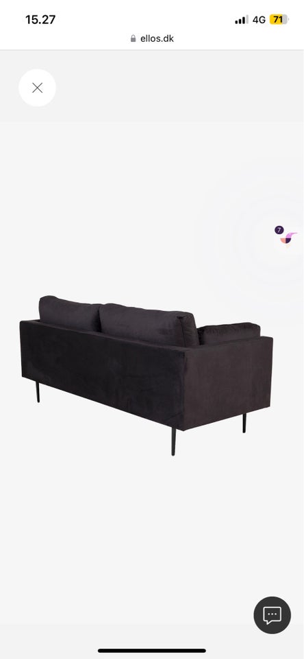 Sofa, velour, 3 pers.