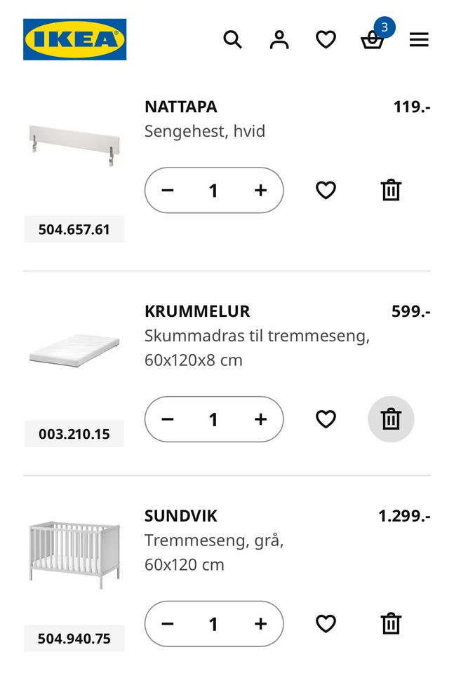 Tremmeseng, IKEA, b: 60 l: 120