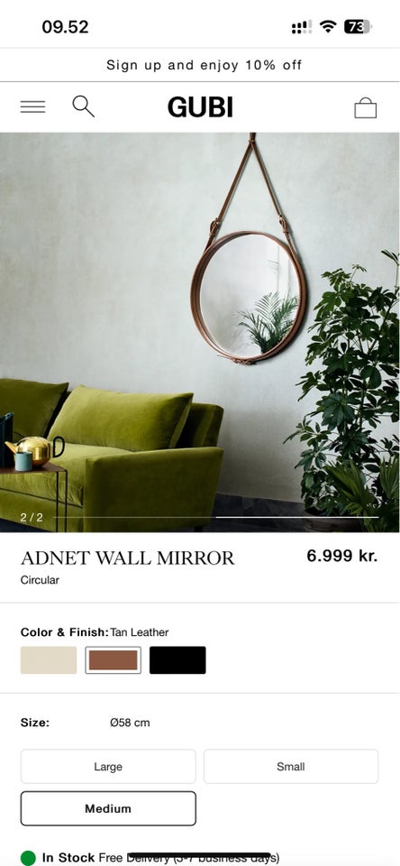 GUBI, Adnet Wall Mirror, Vægspejl