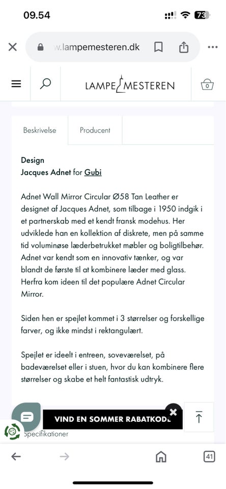 GUBI, Adnet Wall Mirror, Vægspejl