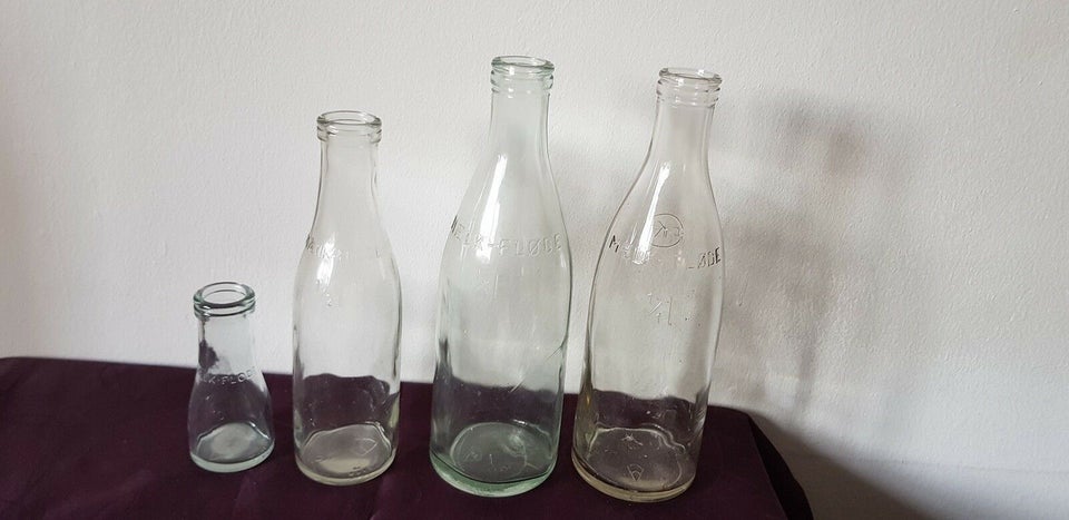 Glas retro mælkeflasker 3 retro