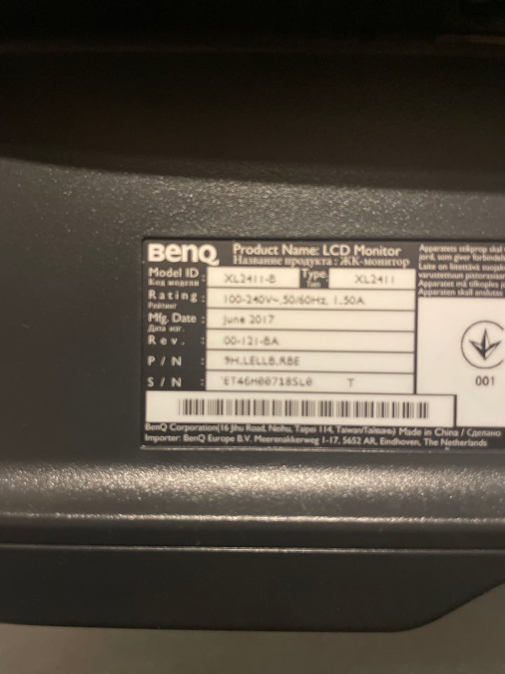 Benq fladskærm Xl 2411