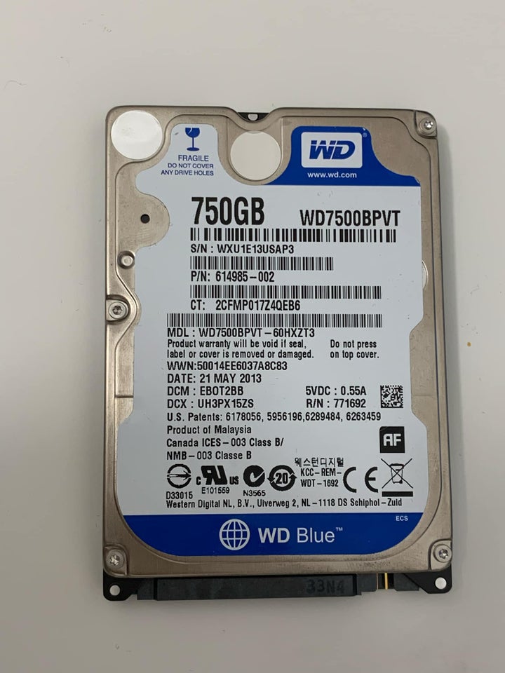 WD, 750 GB, God