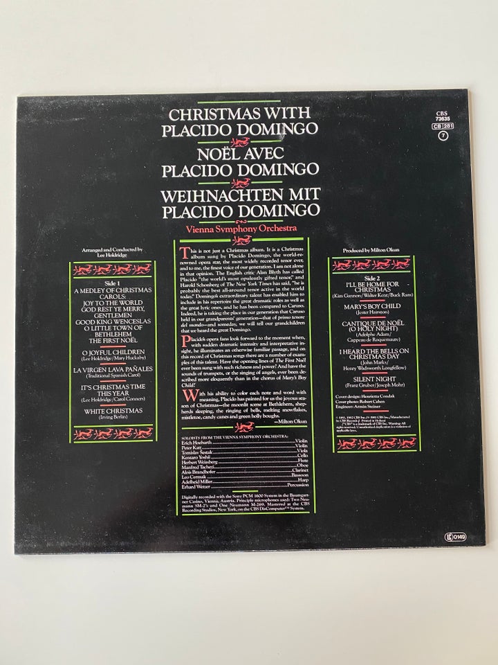 LP, Placido Domingo, Christmas