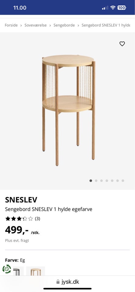 Sengebord, Jysk Egelev/Sneslev