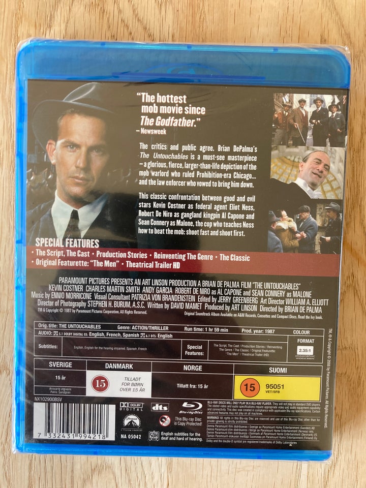 The Untouchables, Blu-ray, action