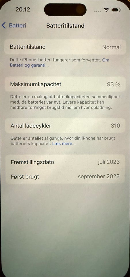 iPhone 15 Pro, 128 GB, sort