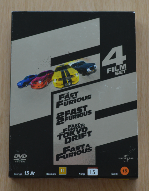 Fast and the Furious 4 film box, DVD,