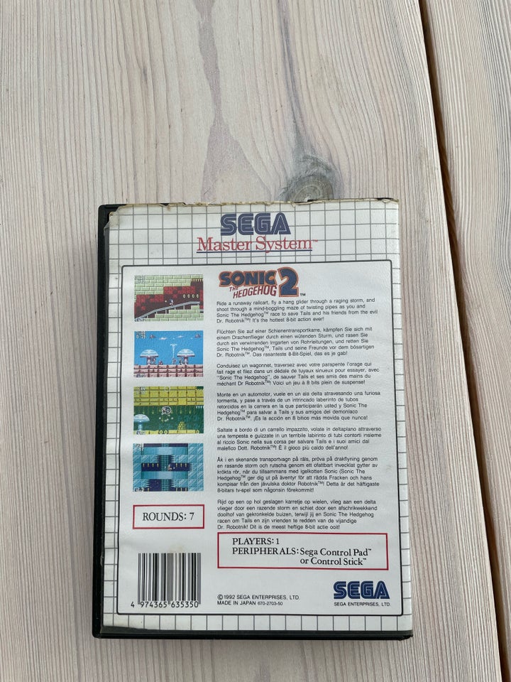 Sonic 2 i kasse Sega Master System