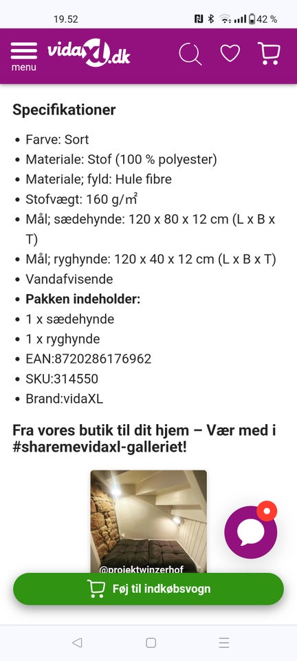 Hynder vidaXL PalleHynde sort