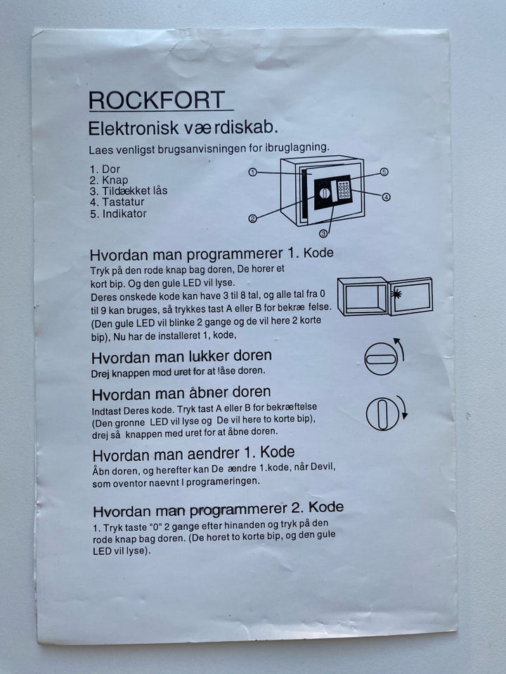 værdiskab 35x25x25CM, Rockfelt