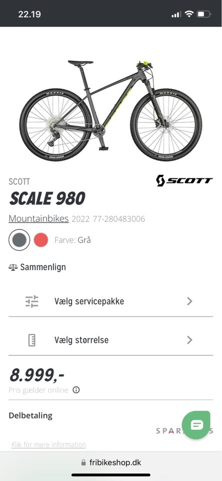 Scott Scale 980 hardtail M tommer