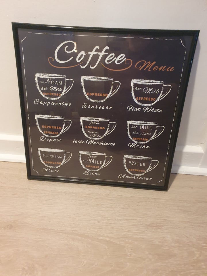 Kaffe plakat med ramme, Ukendt