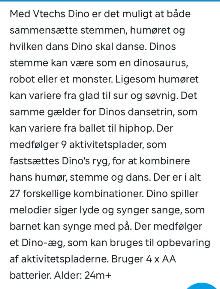 Vtech lær og dans Dino, Vtech,