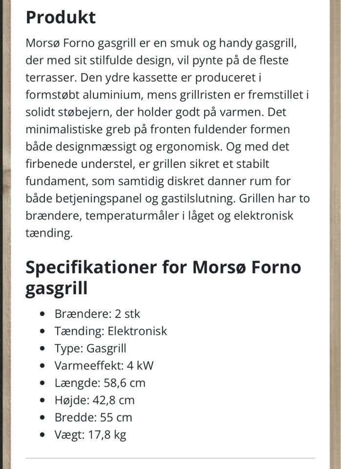 Gasgrill MORSØ FORNO MEDIO